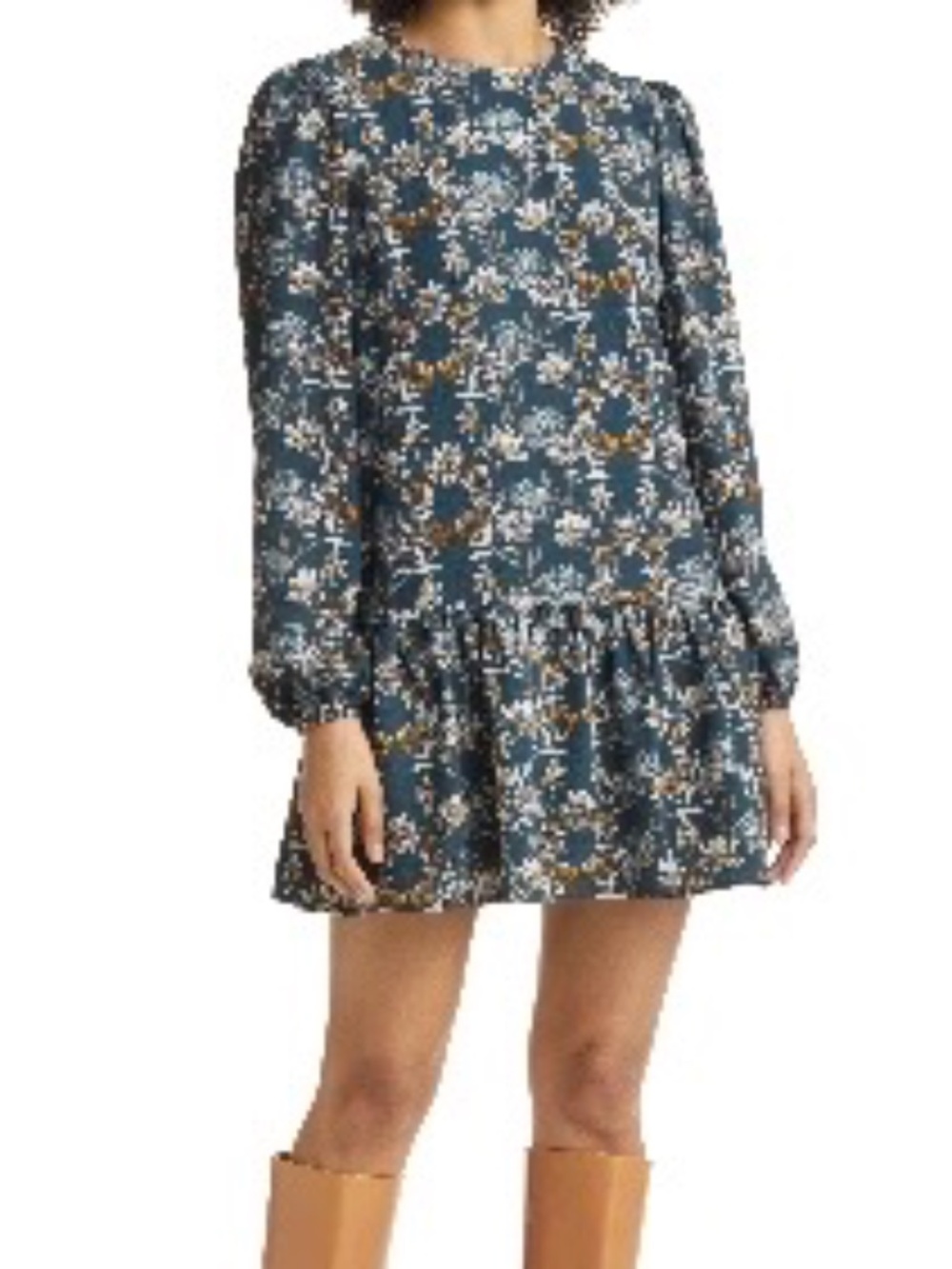 Caslon boho drop waist mini dress in teal